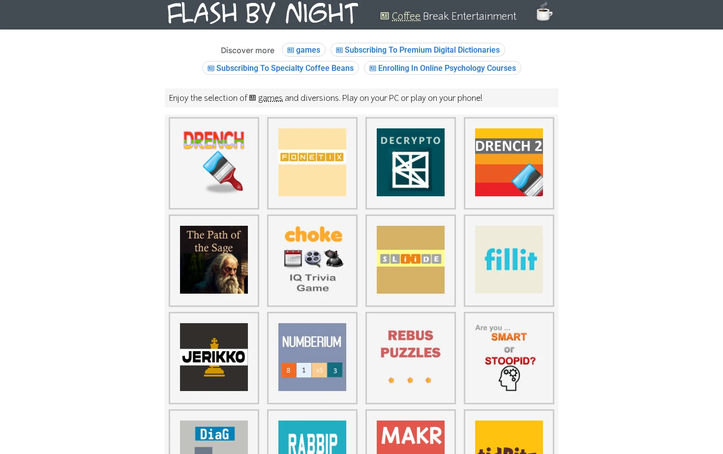 Flash by Night 页面快照